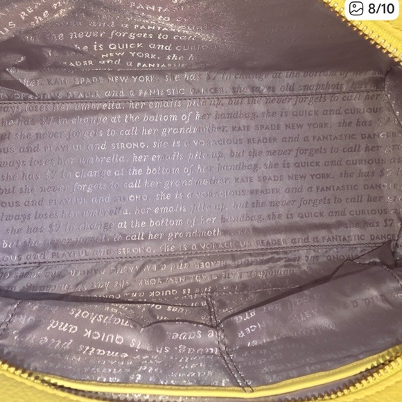 Kate Spade Woods Drive Leather Satchel Taupe Yellow Braided Handle Storybook - Picture 5 of 6